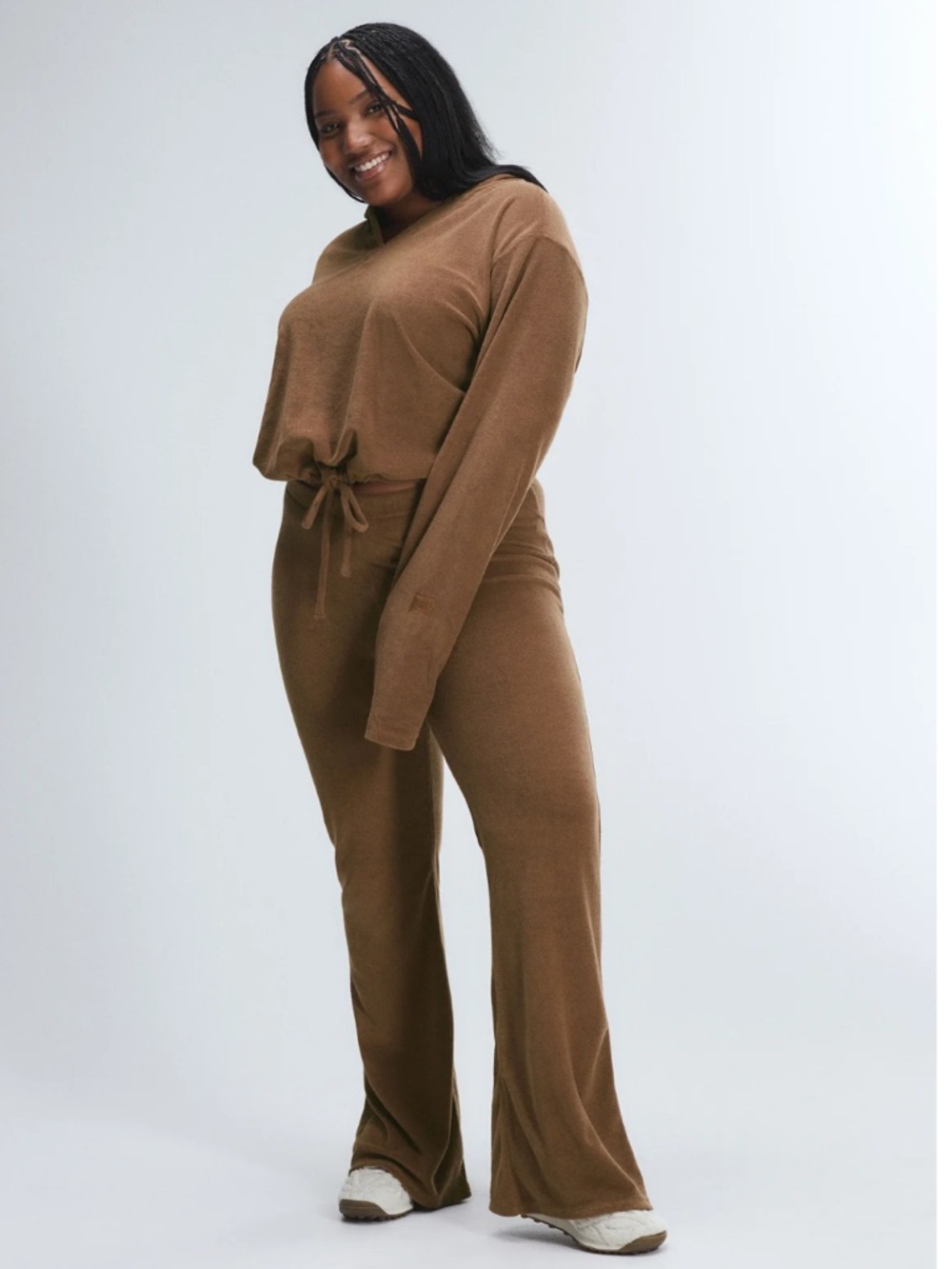 Savage X Fenty Terry Ease Flare Pant XL Saddle Brown Rihanna Mid Rise Loungewear